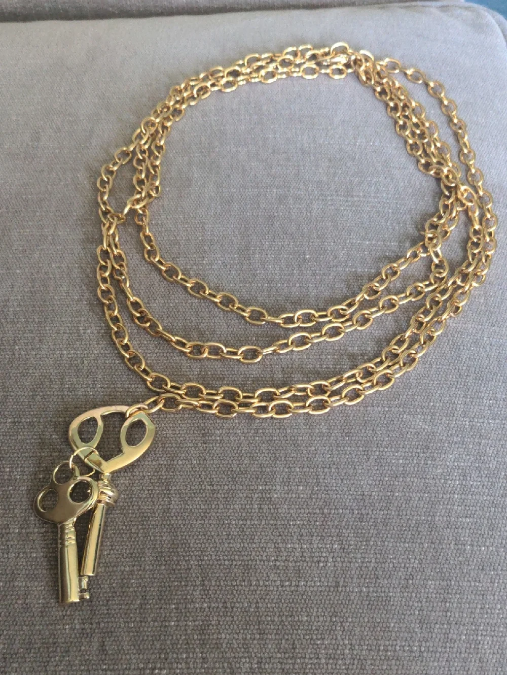 Gold Belt, Double Strand, Or Necklace, 56 Inches Long, Adjusts To AnyLength, New